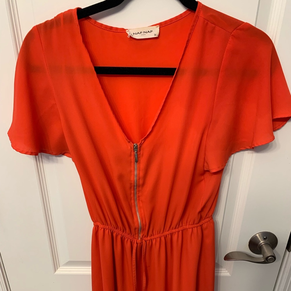Naf naf red midi dress size 34 (us size 4)